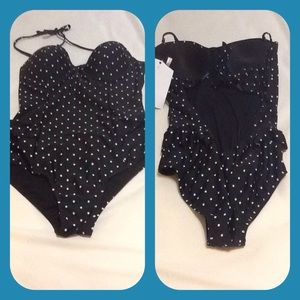 Retro style due dot swimsuit  "Fifth Ave"